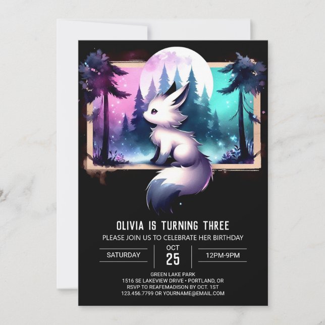 Convite Sweet Pastel Wolf Birthday (Frente)