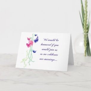 Convite Sweet Pea Wedding Invitation Card