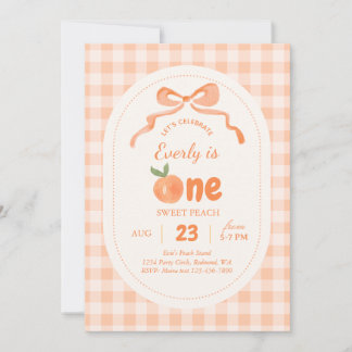 Convite Sweet Peach 1st Birthday Invitation