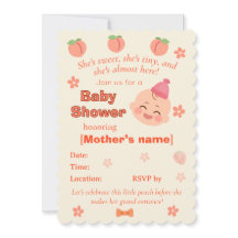 Sweet Peach Baby Shower Invite for Baby Girl