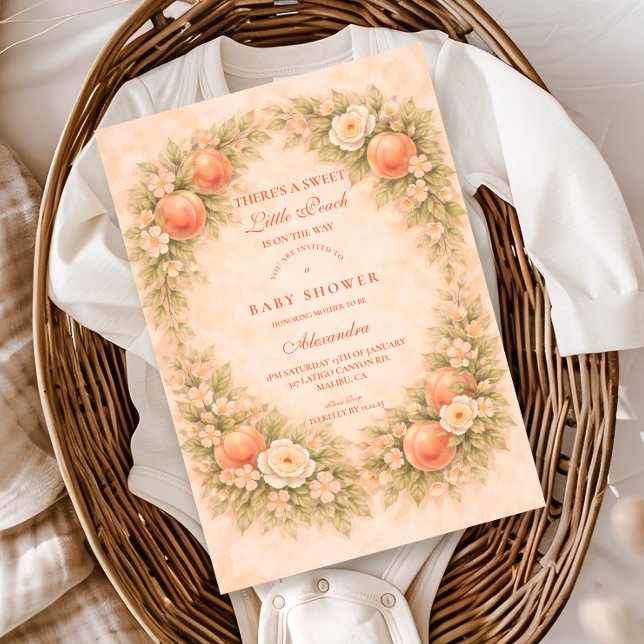 Convite Sweet Peach Orchard Baby Shower (Criador carregado)