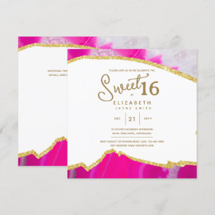 Convite SWEET rosa 16 Aniversário único moderno 16