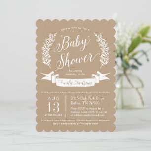 Convite Sweet Rustic Chá de fraldas Invitation