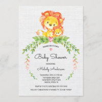 Sweet Safari Jungle Lion Invitation