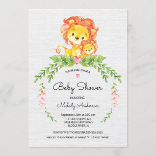 Convite Sweet Safari Jungle Lion Invitation