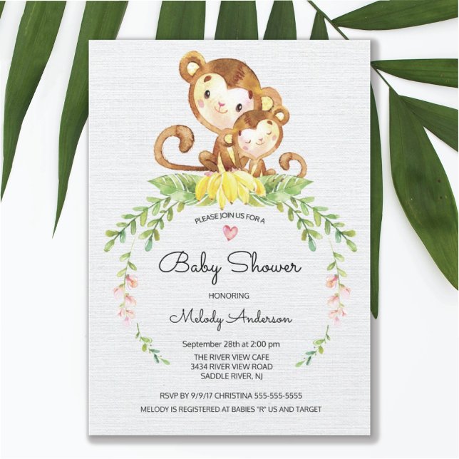 Convite Sweet Safari Jungle Monkey Invitation (Criador carregado)