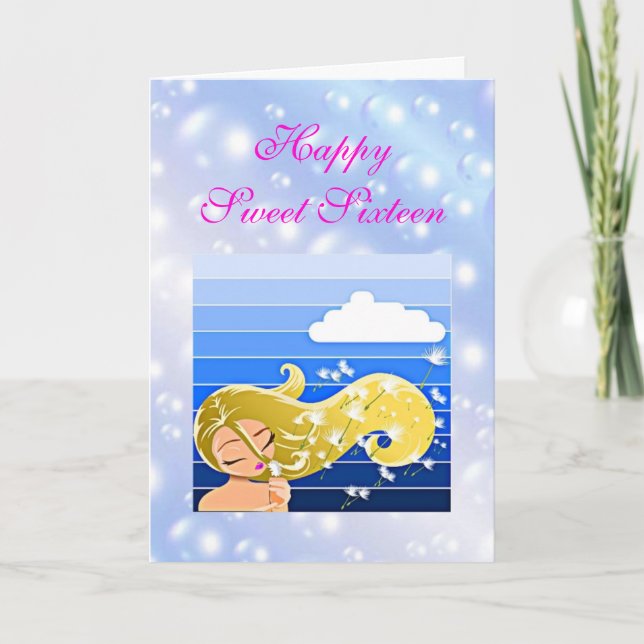 Convite Sweet Sixteen Birthday Card (Frente)