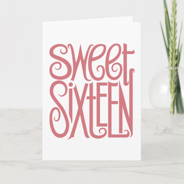 Convite Sweet Sixteen Birthday Card (Frente)