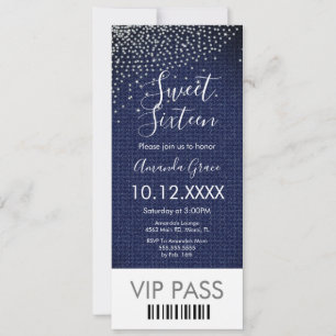 Convite Sweet Sixteen com Diamantes de Jeans