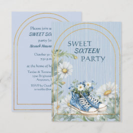 Convite Sweet Sixteen Daughter Birthday Boots Invitation
