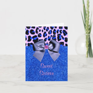 Convite Sweet Sixteen Glitter Card