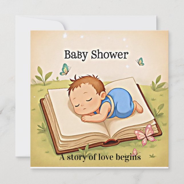 Convite Sweet Story Baby Shower Invitation – Cozy Sleeping (Frente)