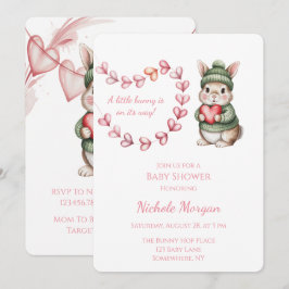 Convite Sweet Watercolor Bunny Baby Shower