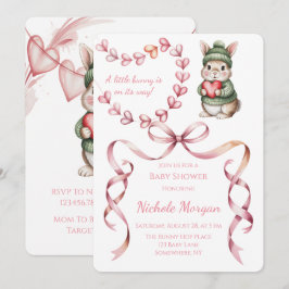 Convite Sweet Watercolor Bunny Baby Shower