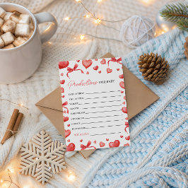 Convite Sweetheart Baby Shower Predictions Card