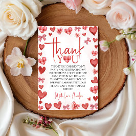 Convite Sweetheart First Birthday Thank You Card