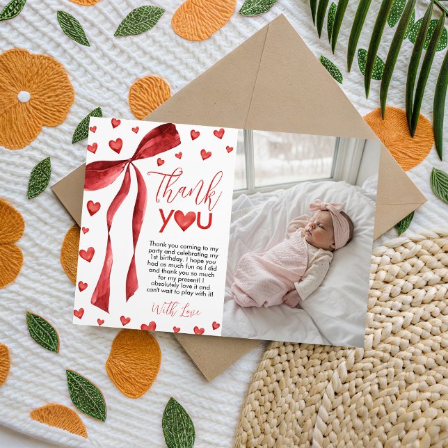 Convite Sweetheart Photo Thank You Card (Criador carregado)