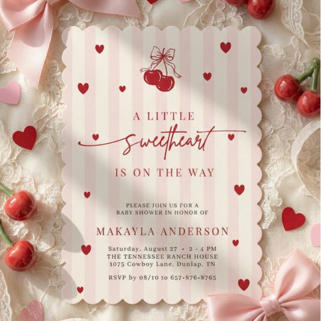 Convite Sweetheart Valentine Girl Baby Shower (Criador carregado)