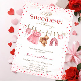 Convite Sweetheart valentine's clothesline baby shower