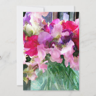 Convite Sweetpeas velhas e moídas em um jar