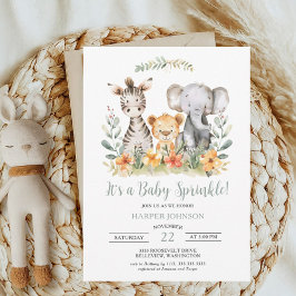 Convite Swegle Safari Baby Sprinkle Invitation