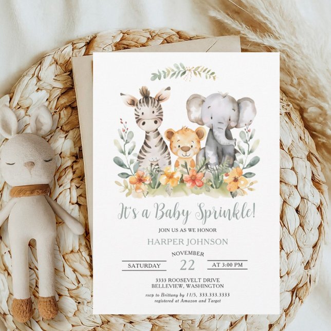 Convite Swegle Safari Baby Sprinkle Invitation (Criador carregado)