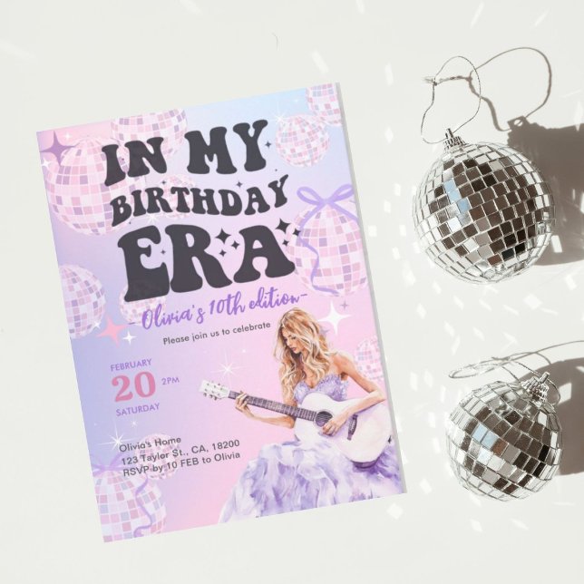 Convite Swiftie inspirada no meu aniversário de invit (Criador carregado)