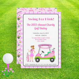 Convite Swing For Pink Torneio de Golfe Conscientização so