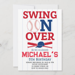Convite Swing On Over Softball Birthday