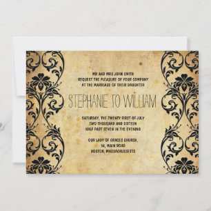 Convite Swirl para Casamento em Segundo Plano Vint