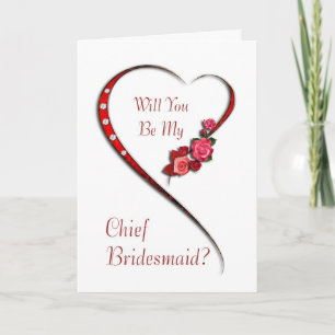 Convite Swirling heart Chief Bridesmaid invitation