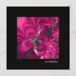 Convite Swirly · Arte do Fractal · Rosa & verde