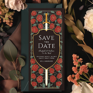 Convite Sword & Shield Medieval Fantasy Salve a Data