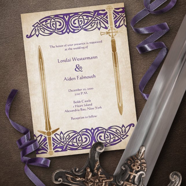 Convite Swords Celtic Wedding (Criador carregado)