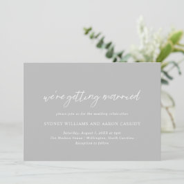Convite Sydney Cinza Modern Wedding
