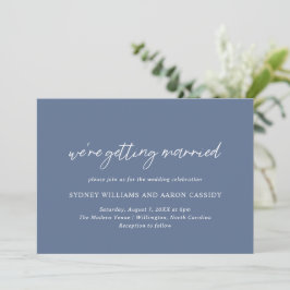 Convite Sydney Dusty Blue Modern Wedn