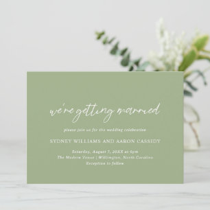 Convite Sydney Sage Green Modern Wedding