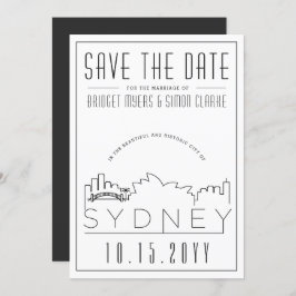 Convite Sydney Wedding Deco Style Skyline Salve a Data