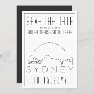 Convite Sydney Wedding Deco Style Skyline Salve a Data