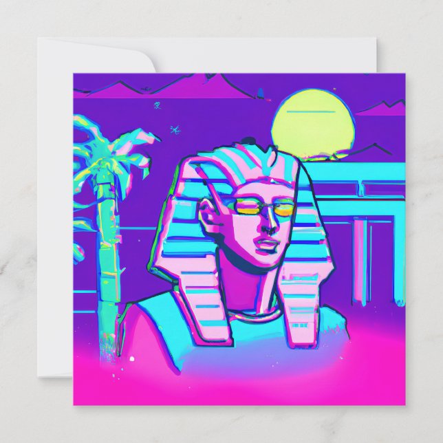 Convite Synthwave Pharaoh (Frente)