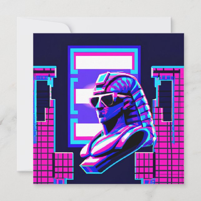Convite Synthwave Pharaoh (Frente)