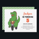 Convite T-Rex Bike Cute Kids Dinossaur Aniversário<br><div class="desc">Design para crianças,  meninos ou meninas que amam dinossauros,  desenhos animados de dino,  T-rex e outras espécies de dinossauros. Perfeito para a festa de aniversário do tema Jurássico. Você pode personalizar o texto para ajustado outras ocasiões.</div>