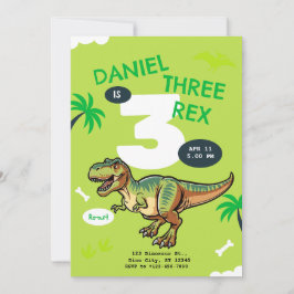 Convite T-Rex Dinosaur Birthday Party