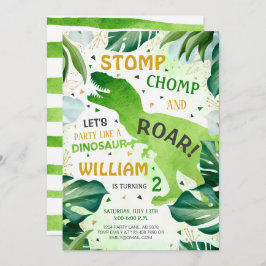 Convite T Rex Dinosaur Boy Birthday