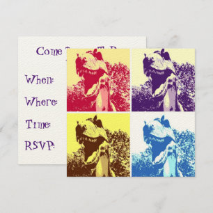 Convite T-Rex Pop Art