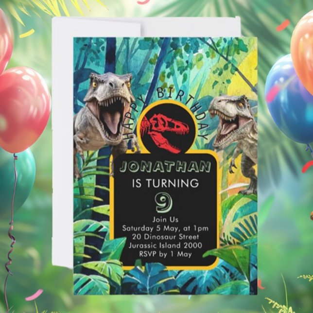 Convite T-Rex tacular Aniversário (Roar into fun with our T-Rex-tacular Birthday Invitation!)