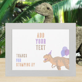 Convite T-Rex Tan Dino 5x7 Paisagem Placa de Sinal Editáve