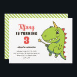 Convite T-Rex Unicorn Fairy Kids Dinossaur Aniversário<br><div class="desc">Design para crianças,  meninos ou meninas que amam dinossauros,  desenhos animados de dino,  T-rex e outras espécies de dinossauros. Perfeito para a festa de aniversário do tema Jurássico. Você pode personalizar o texto para ajustado outras ocasiões.</div>