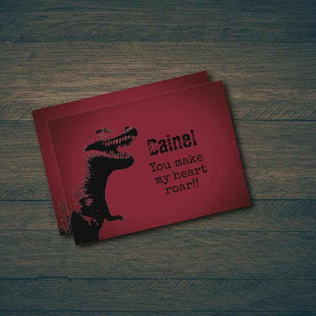 Convite T-Rex Valentine Card (Criador carregado)