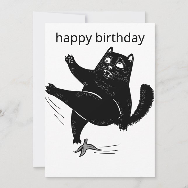 Convite Tabby Cat Birthday Card, Cat de aniversário de gat (Frente)